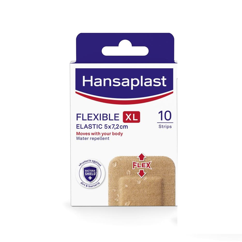 Hansaplast Flexible XL Elastic 5 x 7.2cm 10 Strips