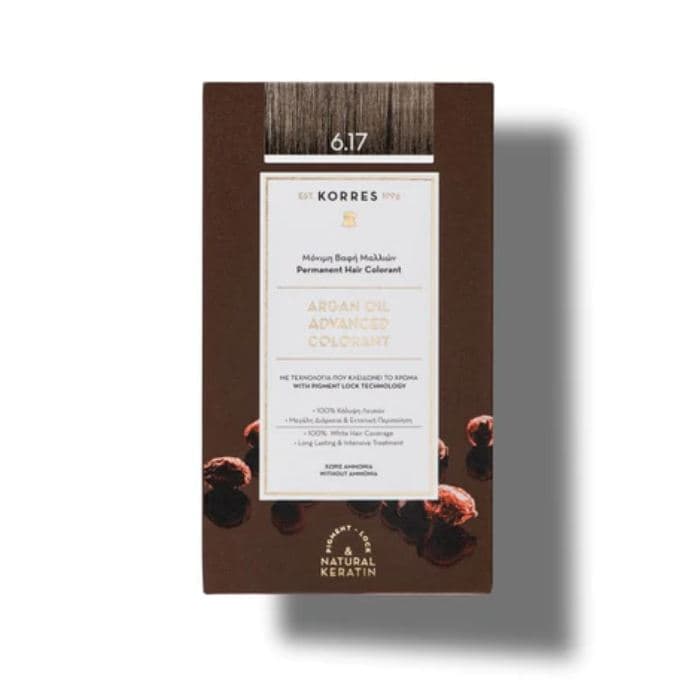 Korres Argan Oil Advanced Colorant 6.17 Σκούρο Ξανθό Μπεζ