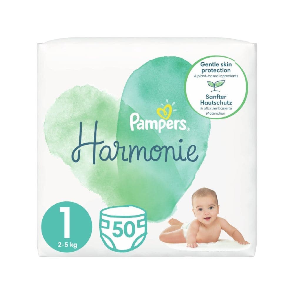 Pampers Harmonie Νούμερο 1 (2-5kg) 50 Τεμάχια