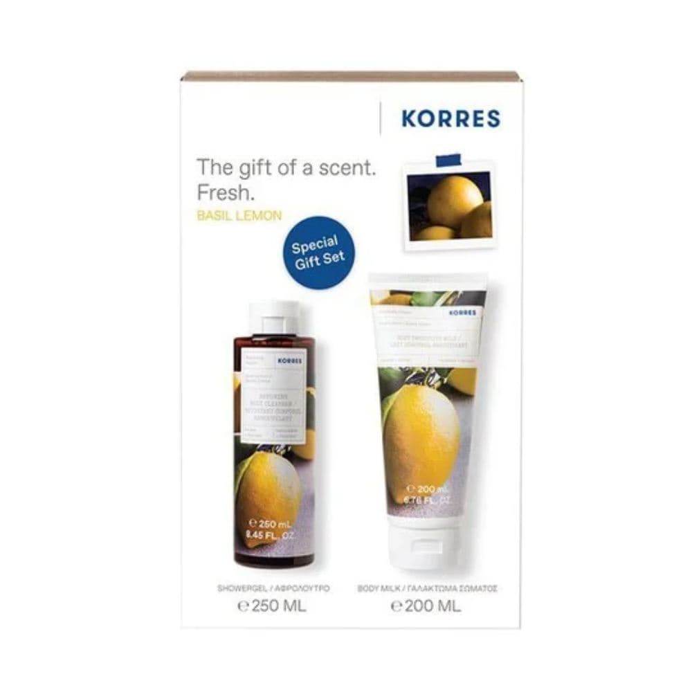 Korres Γαλάκτωμα Σώματος Βασιλικός Λεμόνι 200ml & Αφρόλoυτρο 250ml