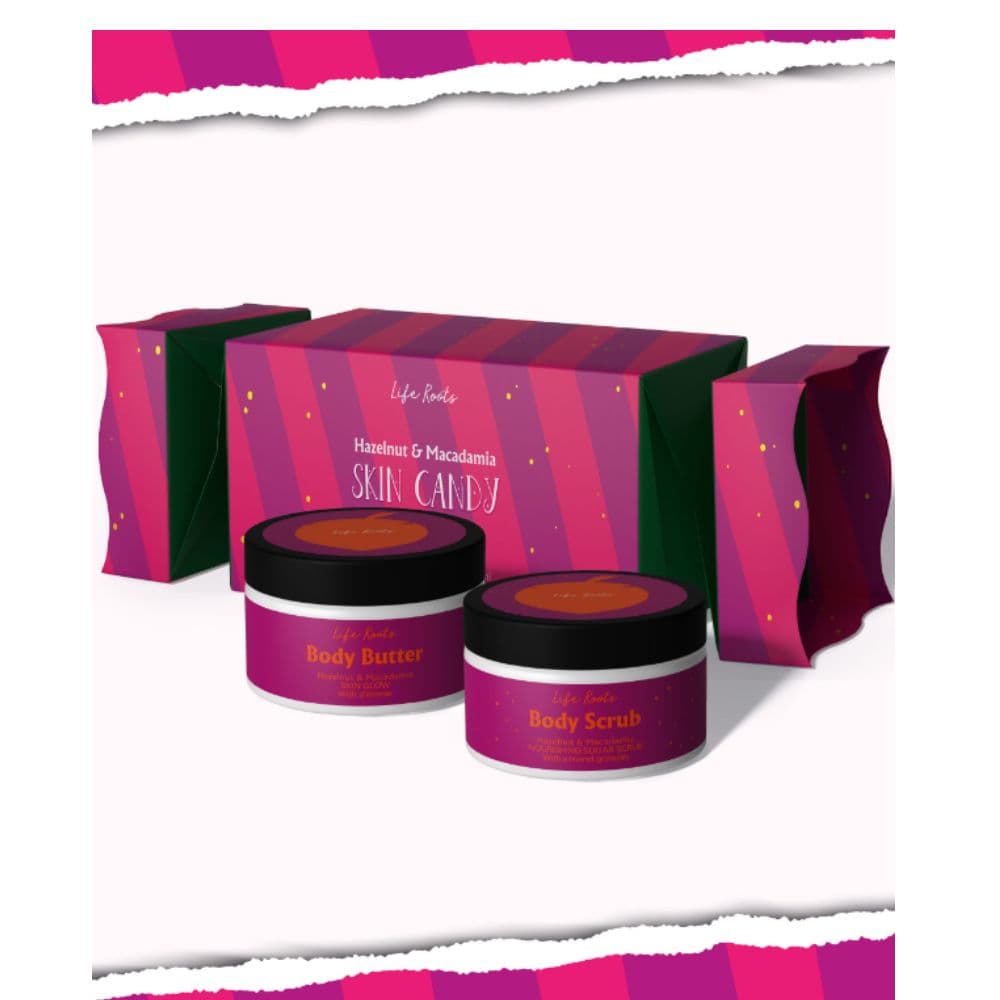 Life Roots Skin Candy Hazelnut & Macadamia Body Butter 250ml & Sugar Scrub 250ml