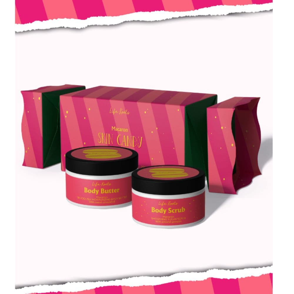 Life Roots Skin Candy Macaron Body Butter 250ml & Sugar Scrub 250ml