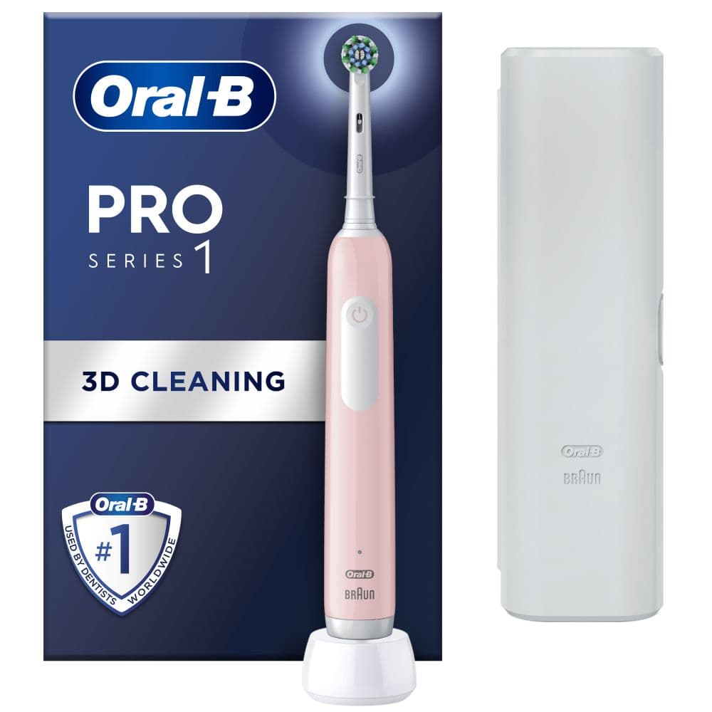 Oral-B Pro Series 1 Ηλεκτρική Οδοντόβουρτσα Ροζ Με Θήκη Ταξιδίου