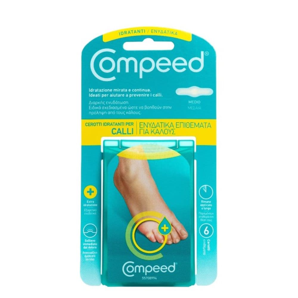 Compeed 6 Μεσαία Ενυδατικά Επιθέματα Για Κάλους