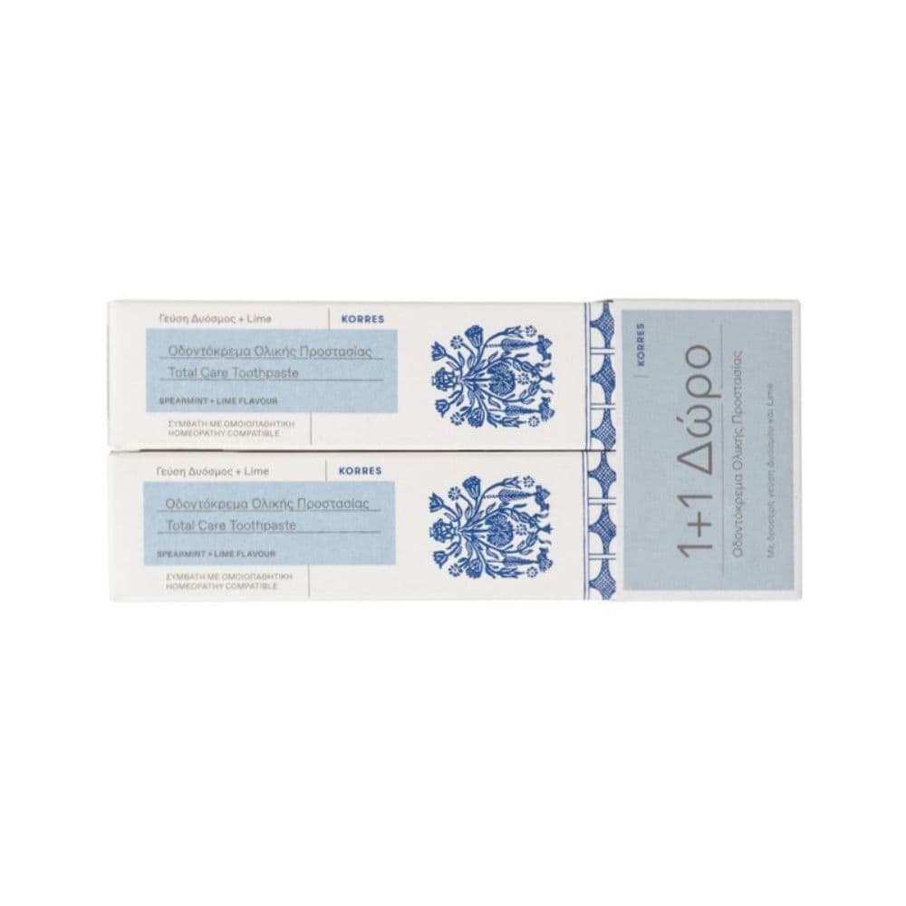 Korres Οδοντόκρεμα Ολικής Προστασίας Δυόσμου & Lime 75ml 2 Τεμάχια