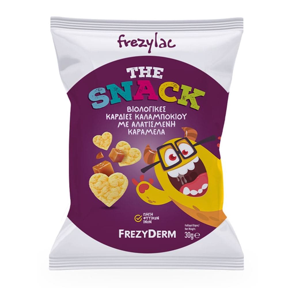 Frezylac The Snack Βιολογικές Καρδιές Καλαμποκιού Με Αλατισμένη Καραμέλα 30gr