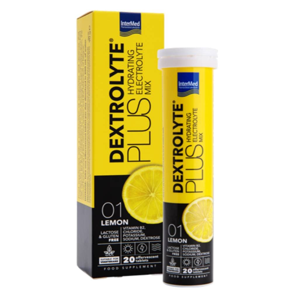 Intermed Dextrolyte Plus Electrolyte Mix 1 Lemon 20 Αναβράζοντα Δισκία