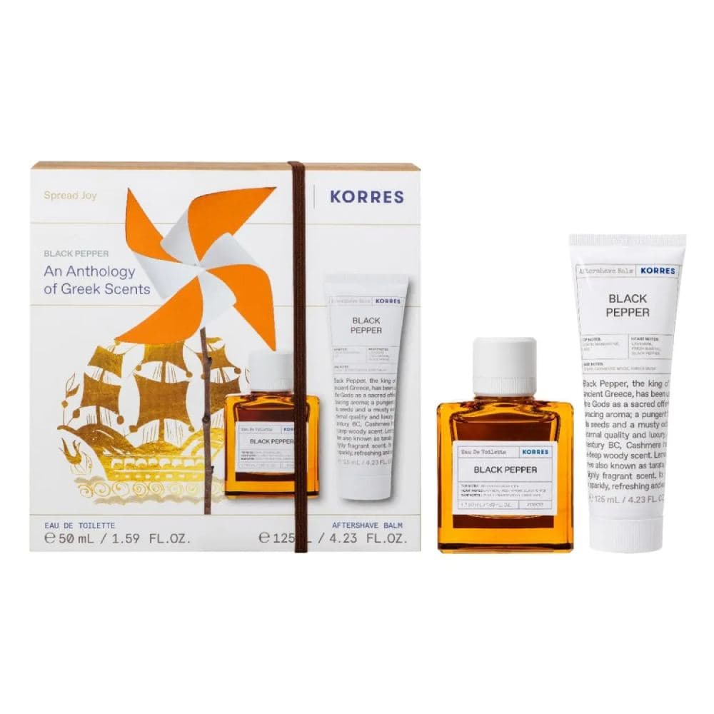 Korres Black Pepper Set Eau de Toilette 50ml & Γαλάκτωμα Για Μετά το Ξύρισμα 125ml