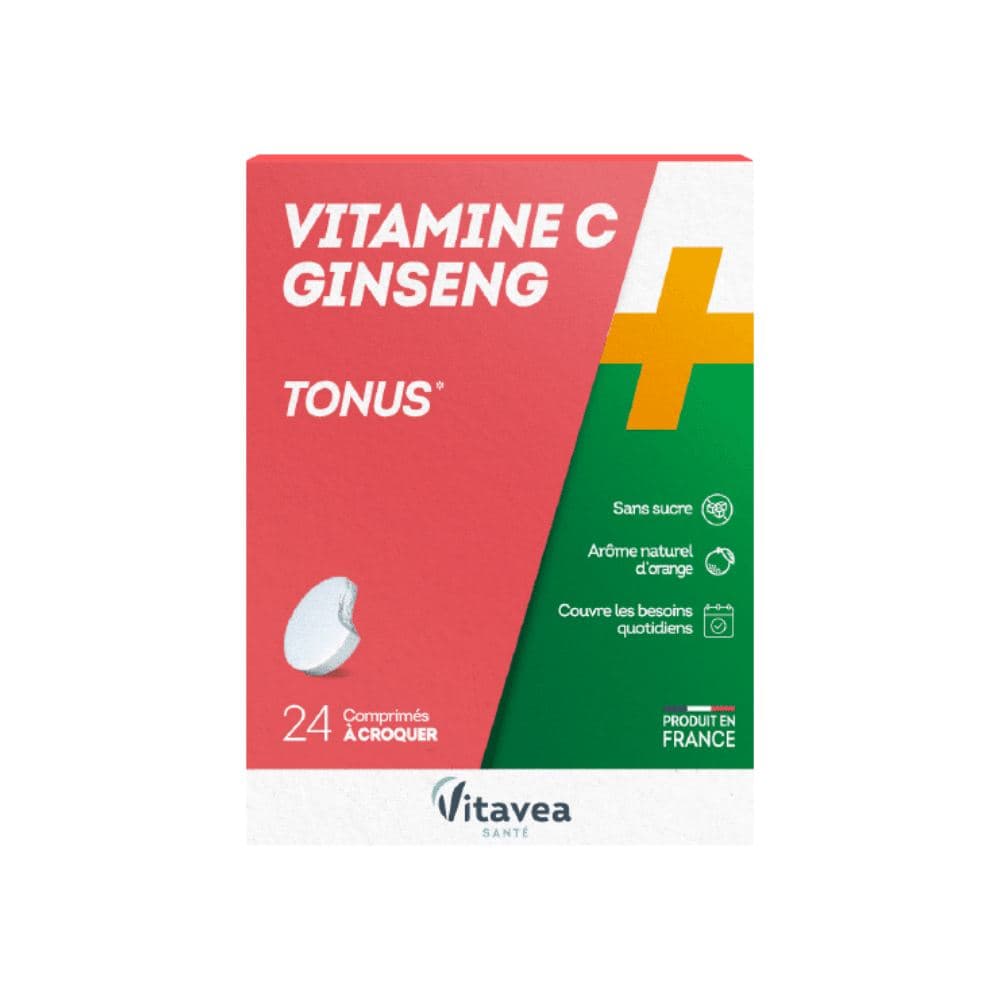 HealthLand VItamin C + Ginseng 24 Μασώμενα Δισκία