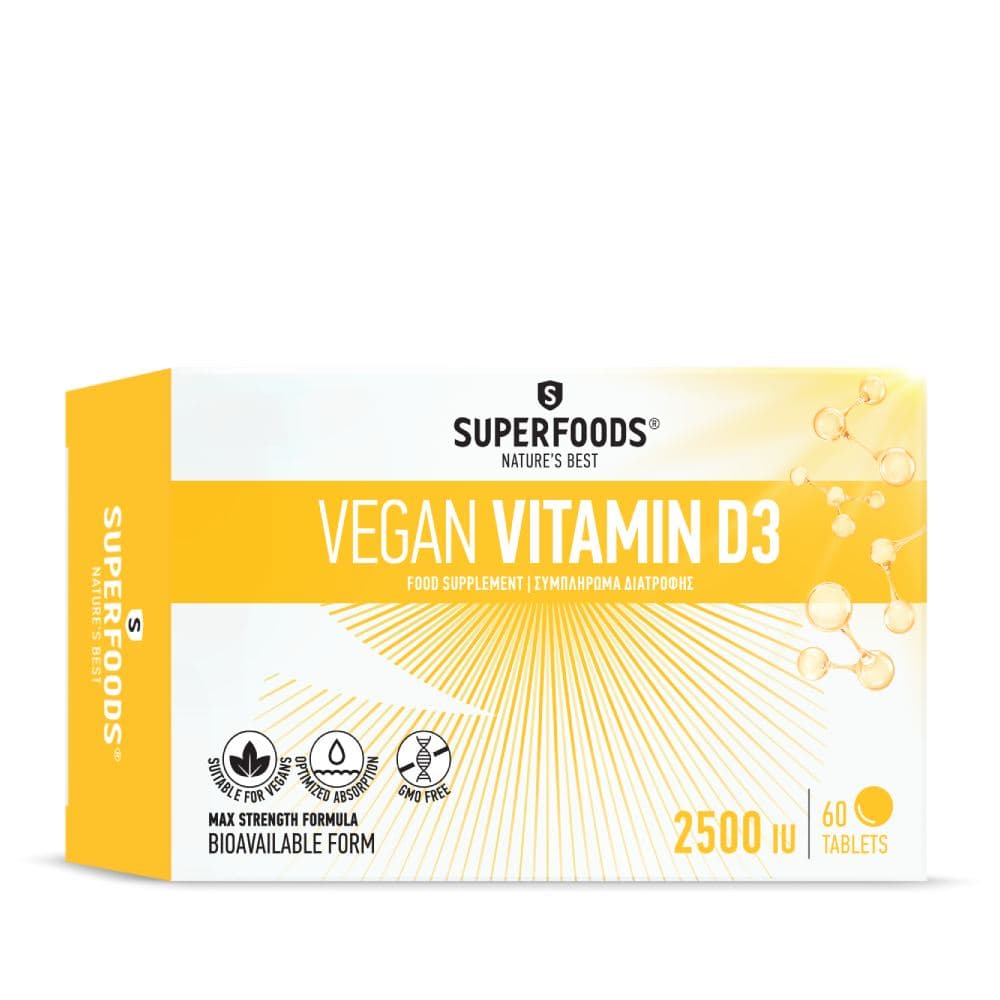 Superfoods Vegan Vitamin D3 2500iu 60 Δισκία