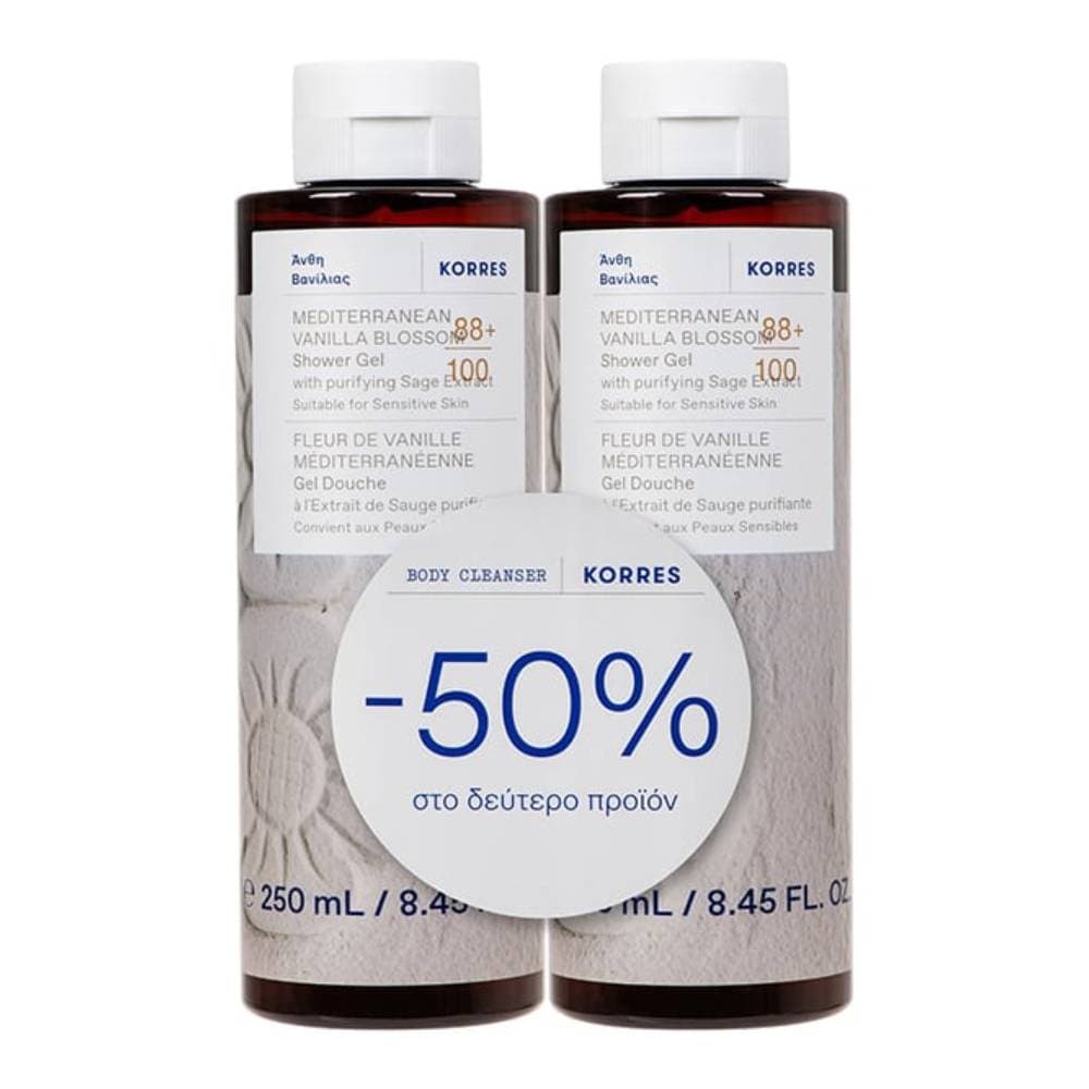 Korres Αφρόλουτρο Άνθη Βανίλιας 250ml 2 Τεμάχια