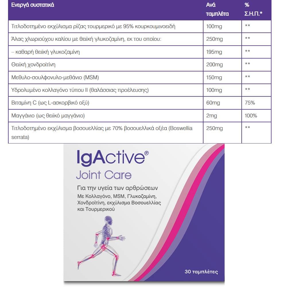 IgActive Joint Care 30 Ταμπλέτες