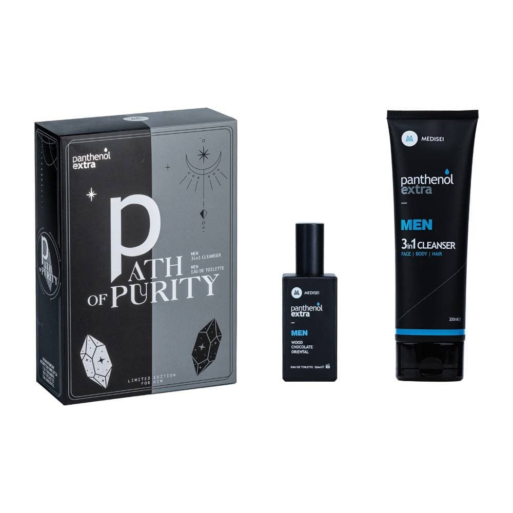 Medisei Panthenol Extra Men Path of Purity Cleanser 200ml & Eau De Toilette 50ml