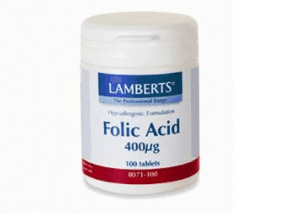 Lamberts Folic Acid 400mcg 100 tabs