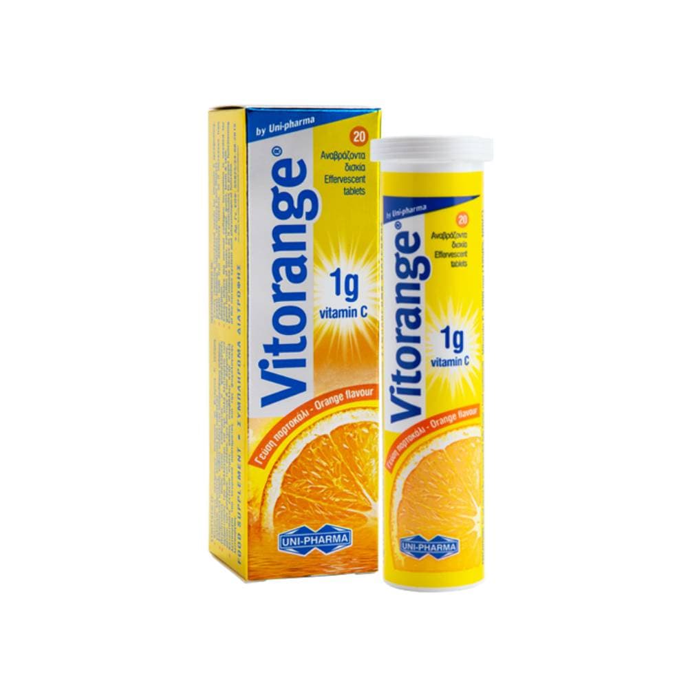 Unipharma Vitorange Βιταμίνη C 1000mg 20 Αναβράζοντα Δισκία