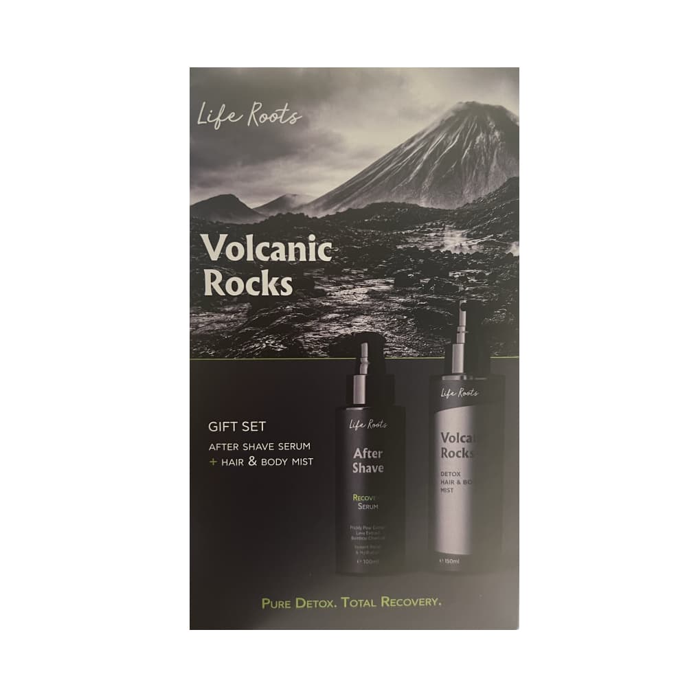 Life Roots After Shave Serum Volcanic Rocks 100ml & Detox Mist Hair & Body 150ml