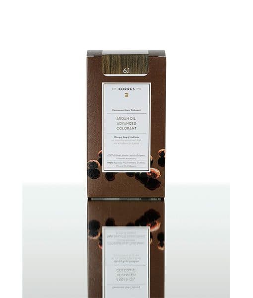 Korres Μόνιμη Βαφή Μαλλιών Argan Oil 6.1 Ξανθό Σκούρο Σαντρέ
